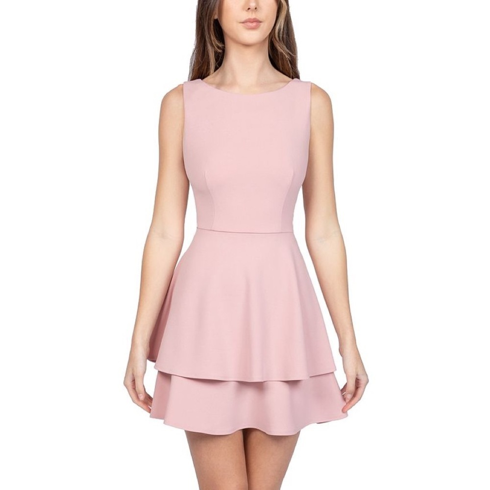 B Darlin Sleeveless Fit & Flare Dress Mauve Blush